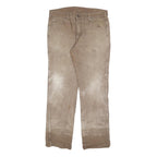 DICKIES Mens Beige Regular Fit Straight Denim Cotton Blend Zip W32 L32 Workwear