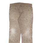 DICKIES Mens Beige Regular Fit Straight Denim Cotton Blend Zip W32 L32 Workwear