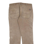 DICKIES Mens Beige Regular Fit Straight Denim Cotton Blend Zip W32 L32 Workwear