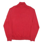 NAUTICA Mens Red Pullover Plain 1/4 Zip Jumper XL Cotton Blend Casual Knitwear