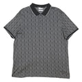 CALVIN KLEIN Mens Black Grey Geometric Short Sleeve Polo Shirt 2XL Cotton Blend