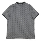 CALVIN KLEIN Mens Black Grey Geometric Short Sleeve Polo Shirt 2XL Cotton Blend