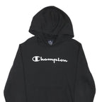 CHAMPION Boys Black Pullover Hoodie 2XL Cotton Blend Classic Logo