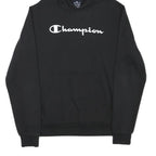 CHAMPION Boys Black Pullover Hoodie 2XL Cotton Blend Classic Logo