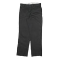 DICKIES Mens Black Cotton Blend Regular Fit Straight Leg Trousers W32 L30