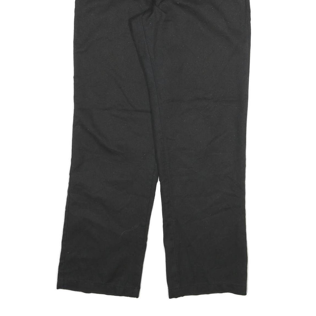 DICKIES Mens Black Cotton Blend Regular Fit Straight Leg Trousers W32 L30