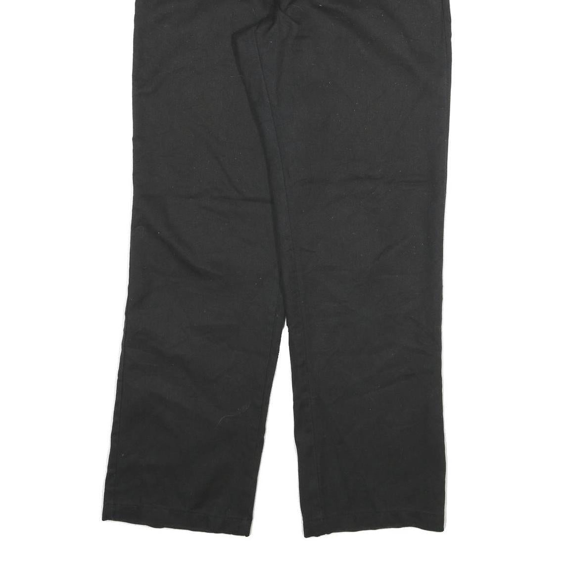 DICKIES Mens Black Cotton Blend Regular Fit Straight Leg Trousers W32 L30