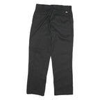 DICKIES Mens Black Cotton Blend Regular Fit Straight Leg Trousers W32 L30