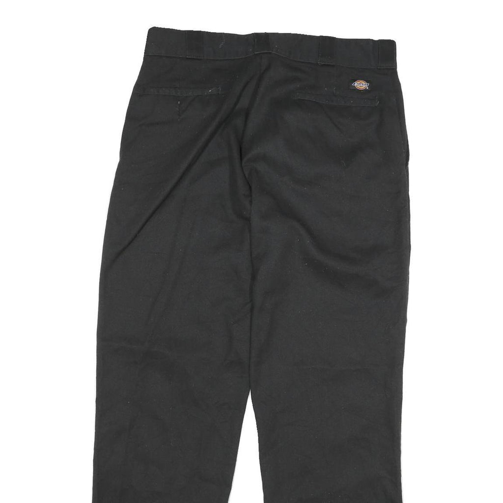 DICKIES Mens Black Cotton Blend Regular Fit Straight Leg Trousers W32 L30