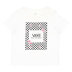 VANS Mens White Black Checkerboard Graphic T-Shirt L Short Sleeve Crew Neck