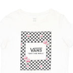 VANS Mens White Black Checkerboard Graphic T-Shirt L Short Sleeve Crew Neck