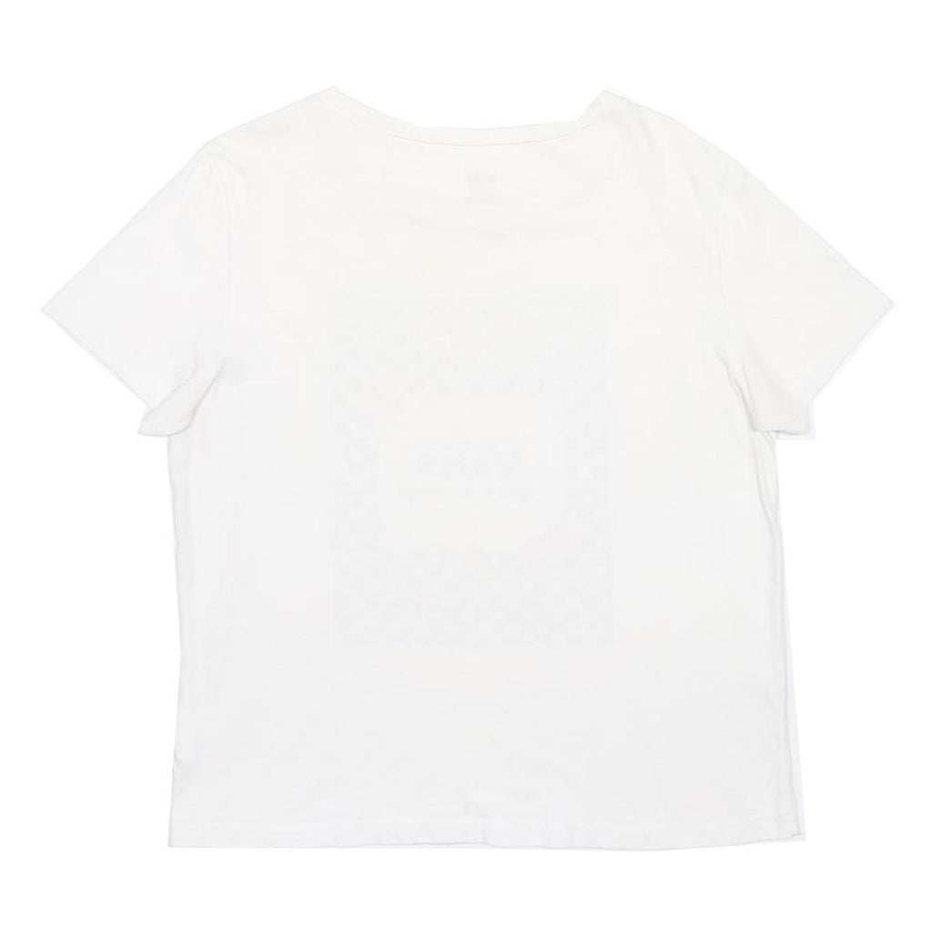 VANS Mens White Black Checkerboard Graphic T-Shirt L Short Sleeve Crew Neck