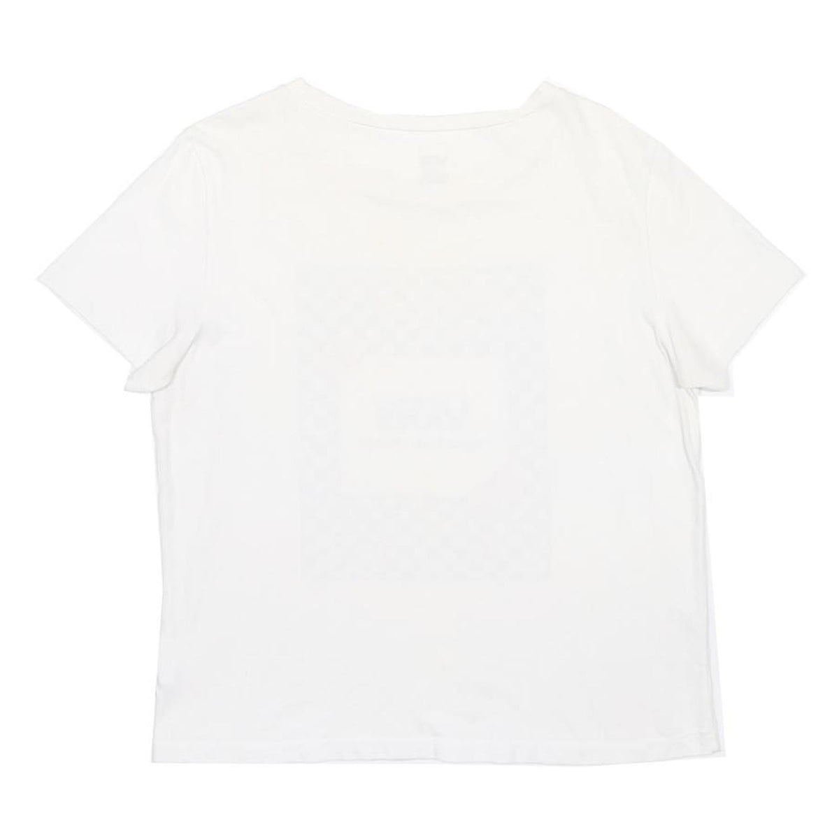 VANS Mens White Black Checkerboard Graphic T-Shirt L Short Sleeve Crew Neck