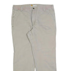 CARHARTT Mens Cotton Blend Beige Relaxed Fit Straight Leg Trousers W40 L32