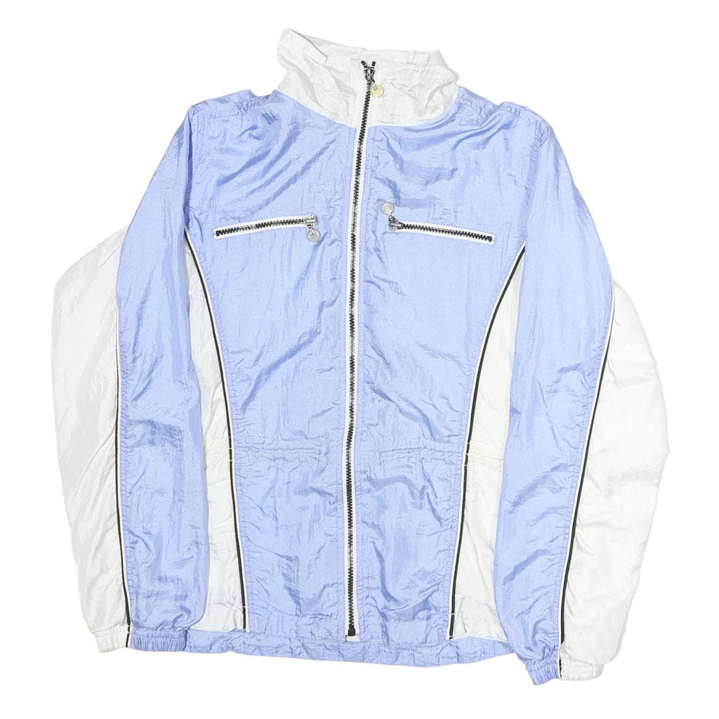 SJB Womens Blue & White Zip Up Lightweight Polyester Jacket L Outdoor Casual