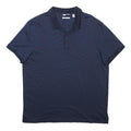 CALVIN KLEIN Mens Blue Short Sleeve Striped L Cotton Polo Shirt Classic Fit