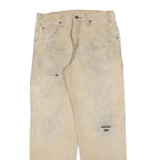 DICKIES Mens Relaxed Jeans Beige Denim W32 L32 Distressed Workwear Utility