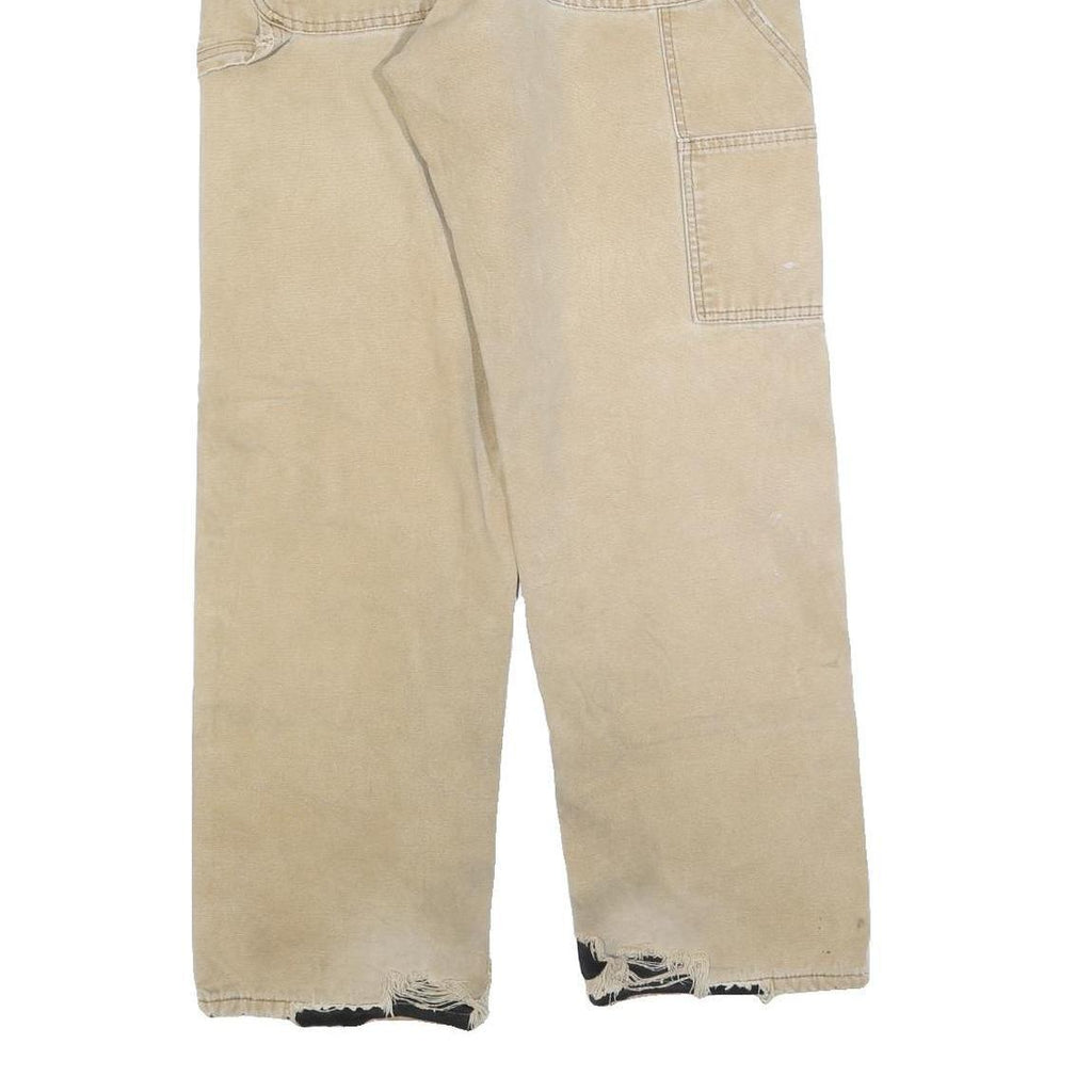 DICKIES Mens Relaxed Jeans Beige Denim W32 L32 Distressed Workwear Utility