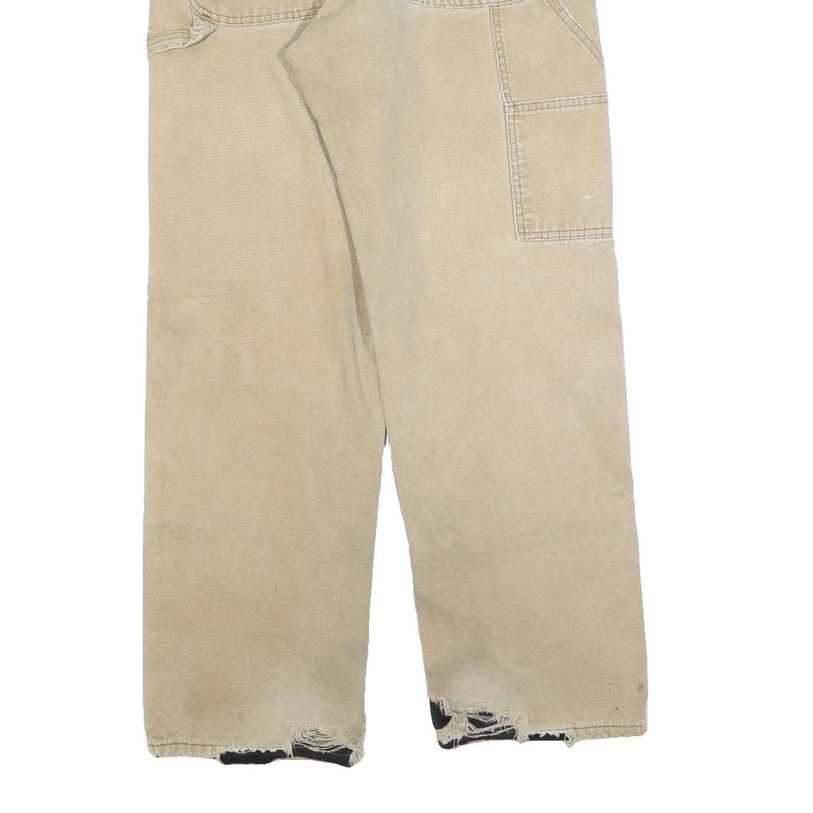 DICKIES Mens Relaxed Jeans Beige Denim W32 L32 Distressed Workwear Utility