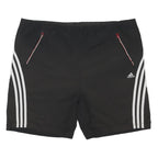 ADIDAS Mens Black Casual Shorts XL W41 Polyester Blend Zip Pockets Sports Logo