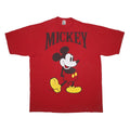 DISNEY Mens Red Mickey Graphic T-Shirt One Size Short Sleeve Crew Neck Cartoon