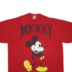 DISNEY Mens Red Mickey Graphic T-Shirt One Size Short Sleeve Crew Neck Cartoon