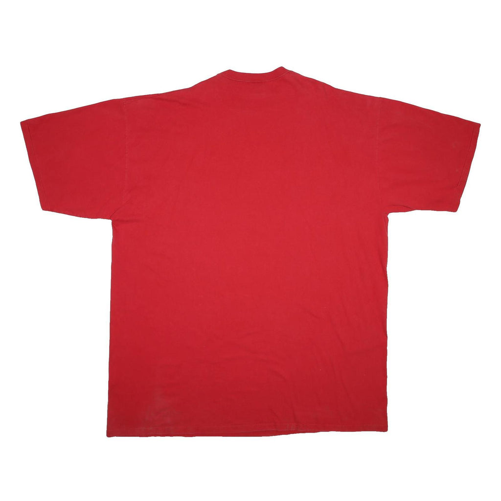 DISNEY Mens Red Mickey Graphic T-Shirt One Size Short Sleeve Crew Neck Cartoon