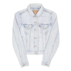LEVI'S Womens Blue Denim Jacket XS Cotton Blend Button Closure Classic Fit