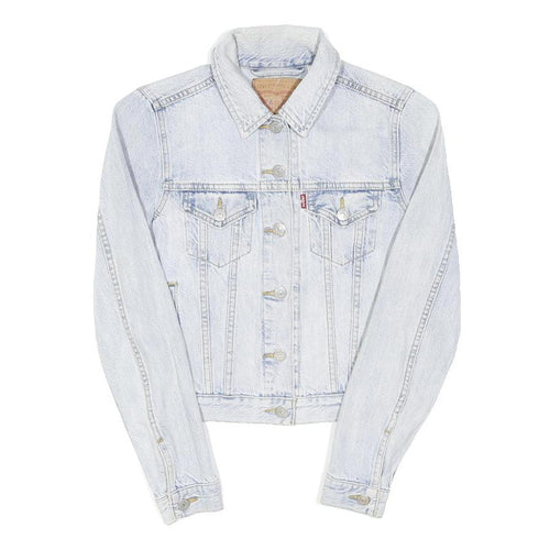 LEVI'S Womens Blue Denim Jacket XS Cotton Blend Button Closure Classic Fit