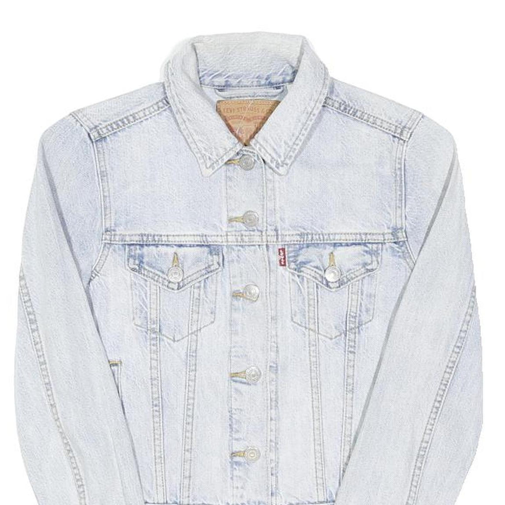 LEVI'S Womens Blue Denim Jacket XS Cotton Blend Button Closure Classic Fit