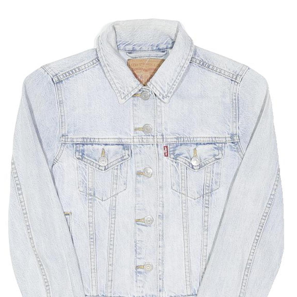 LEVI'S Womens Blue Denim Jacket XS Cotton Blend Button Closure Classic Fit