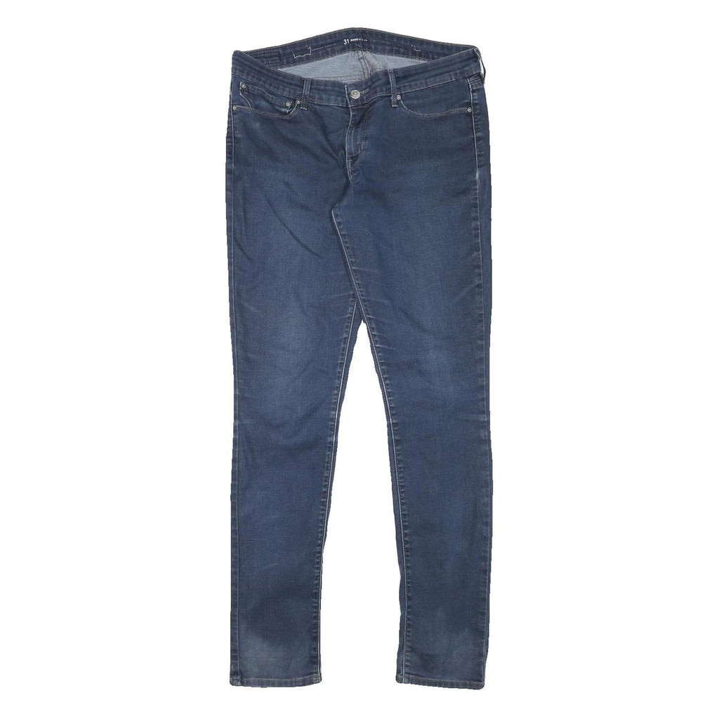 LEVI'S Womens Slim Blue Denim Jeans W32 L31 Stretch Cotton Blend Zip Fastening