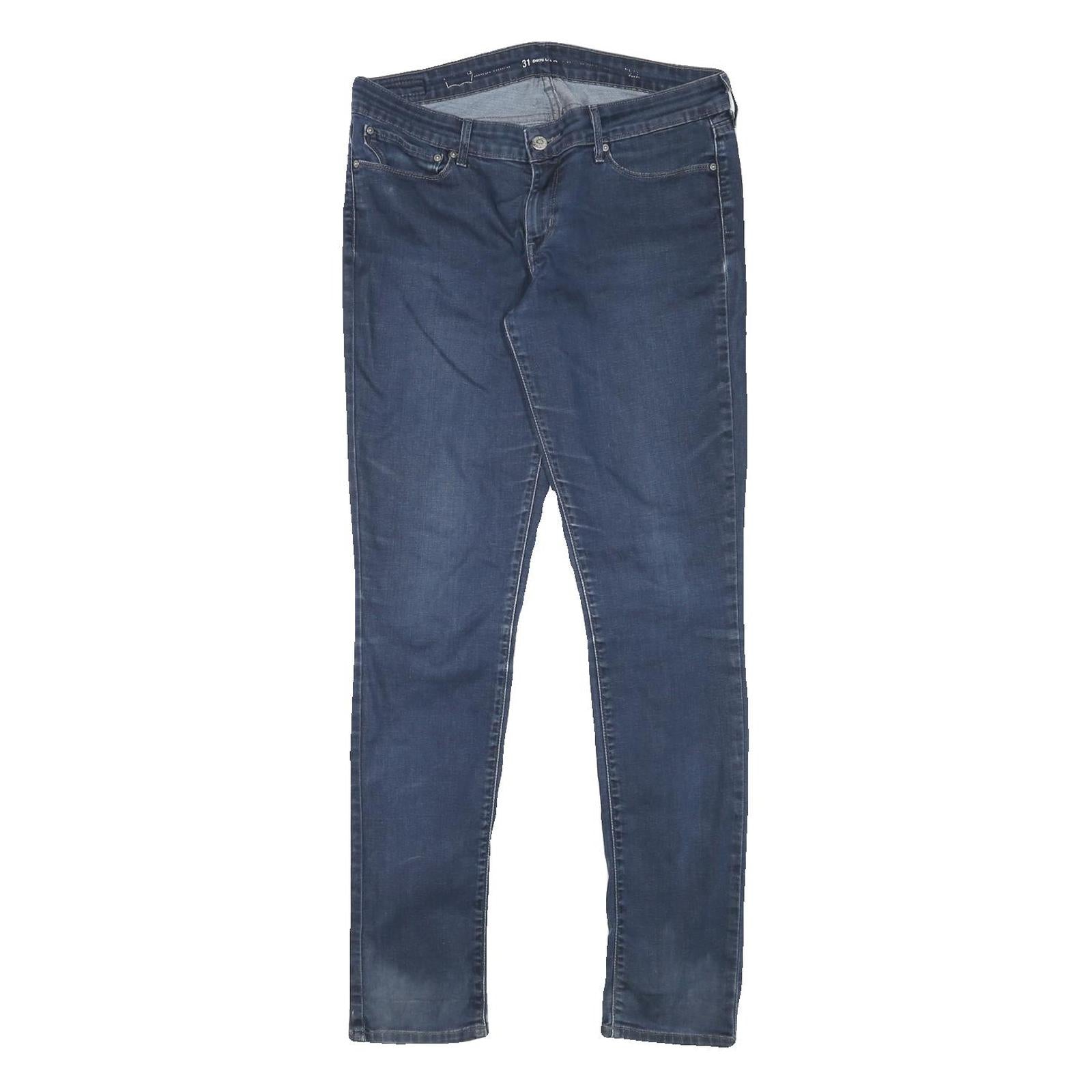 LEVI'S Womens Slim Blue Denim Jeans W32 L31 Stretch Cotton Blend Zip Fastening