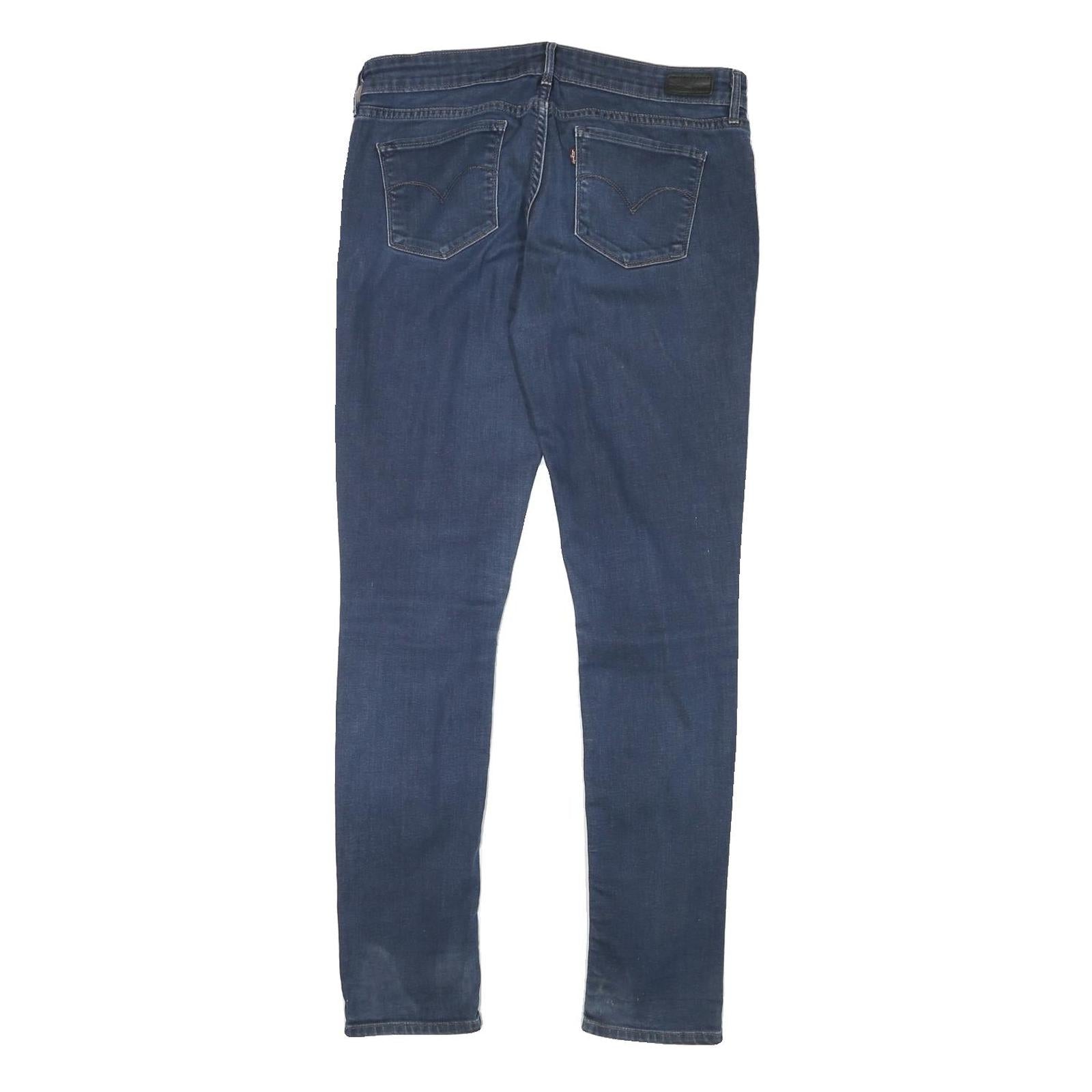 LEVI'S Womens Slim Blue Denim Jeans W32 L31 Stretch Cotton Blend Zip Fastening