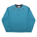 COUNTRY STORE Womens Blue Pullover Crew Neck L Embellished Sweatshirt