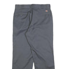 DICKIES Mens Cotton Blend Grey Regular Straight Trousers W34 L30 Workwear Zip