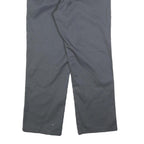 DICKIES Mens Cotton Blend Grey Regular Straight Trousers W34 L30 Workwear Zip