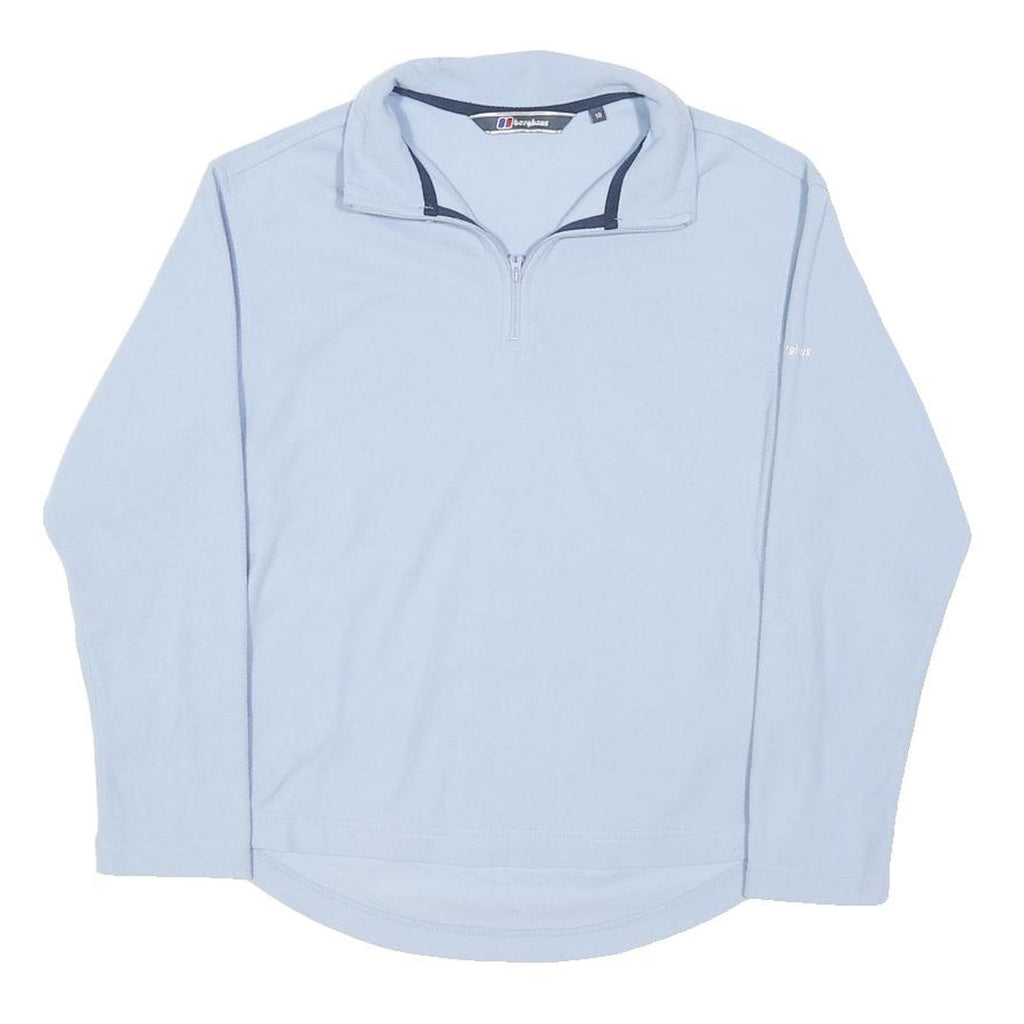 BERGHAUS Womens Blue Plain Pullover Jumper Crew Neck Knit UK 10 Polyester Blend