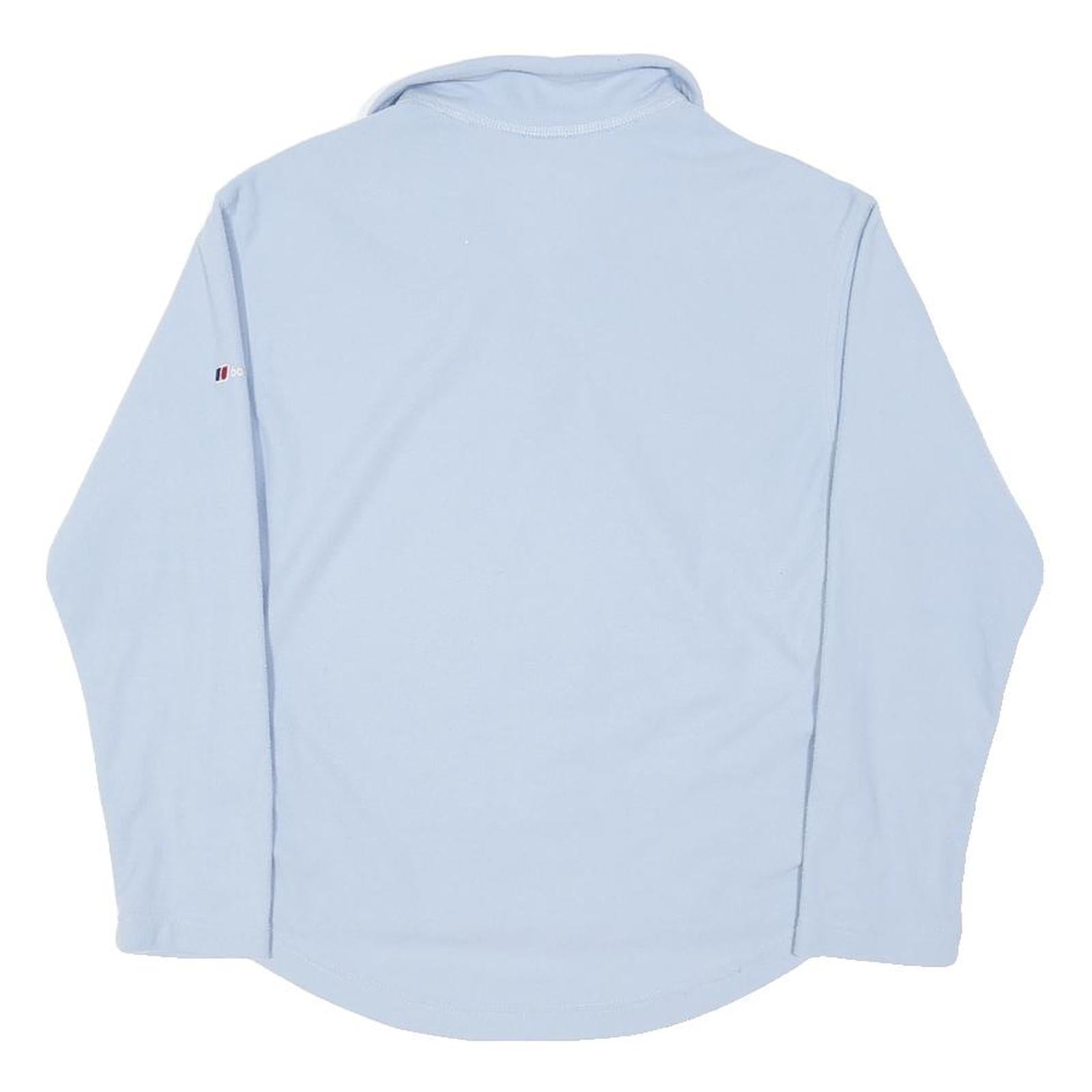 BERGHAUS Womens Blue Plain Pullover Jumper Crew Neck Knit UK 10 Polyester Blend