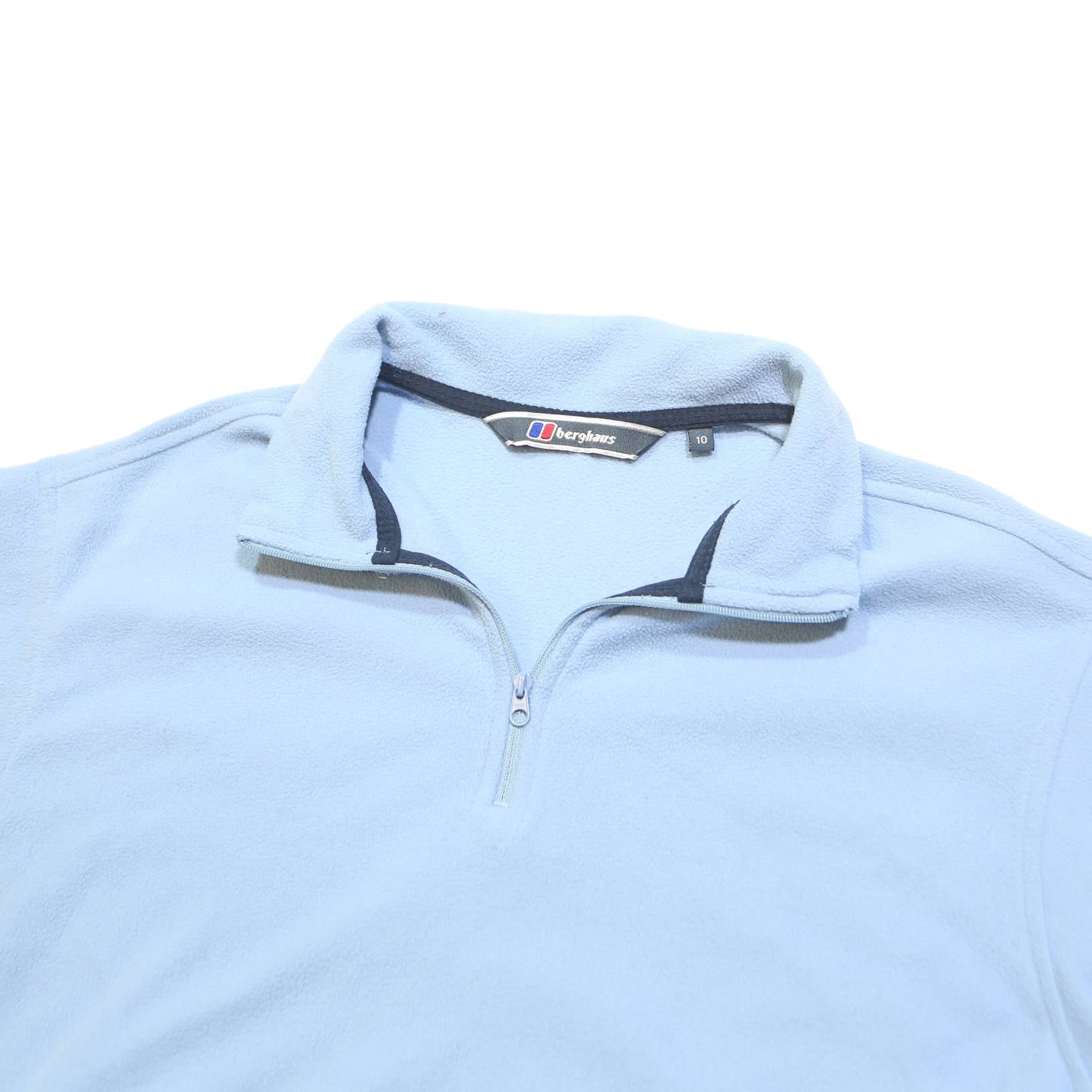 BERGHAUS Womens Blue Plain Pullover Jumper Crew Neck Knit UK 10 Polyester Blend