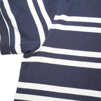 TOMMY HILFIGER Mens Navy & White Striped Short Sleeve Polo Shirt M Cotton Blend