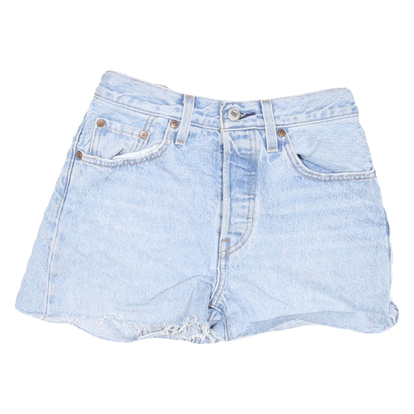 LEVI'S Womens Shorts Blue Denim S W26 Casual Cut-Off Distressed Hem