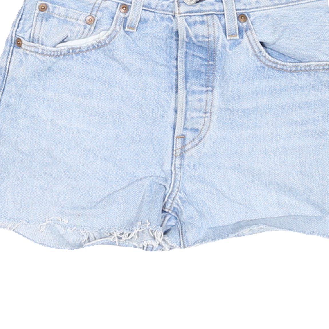 LEVI'S Womens Shorts Blue Denim S W26 Casual Cut-Off Distressed Hem