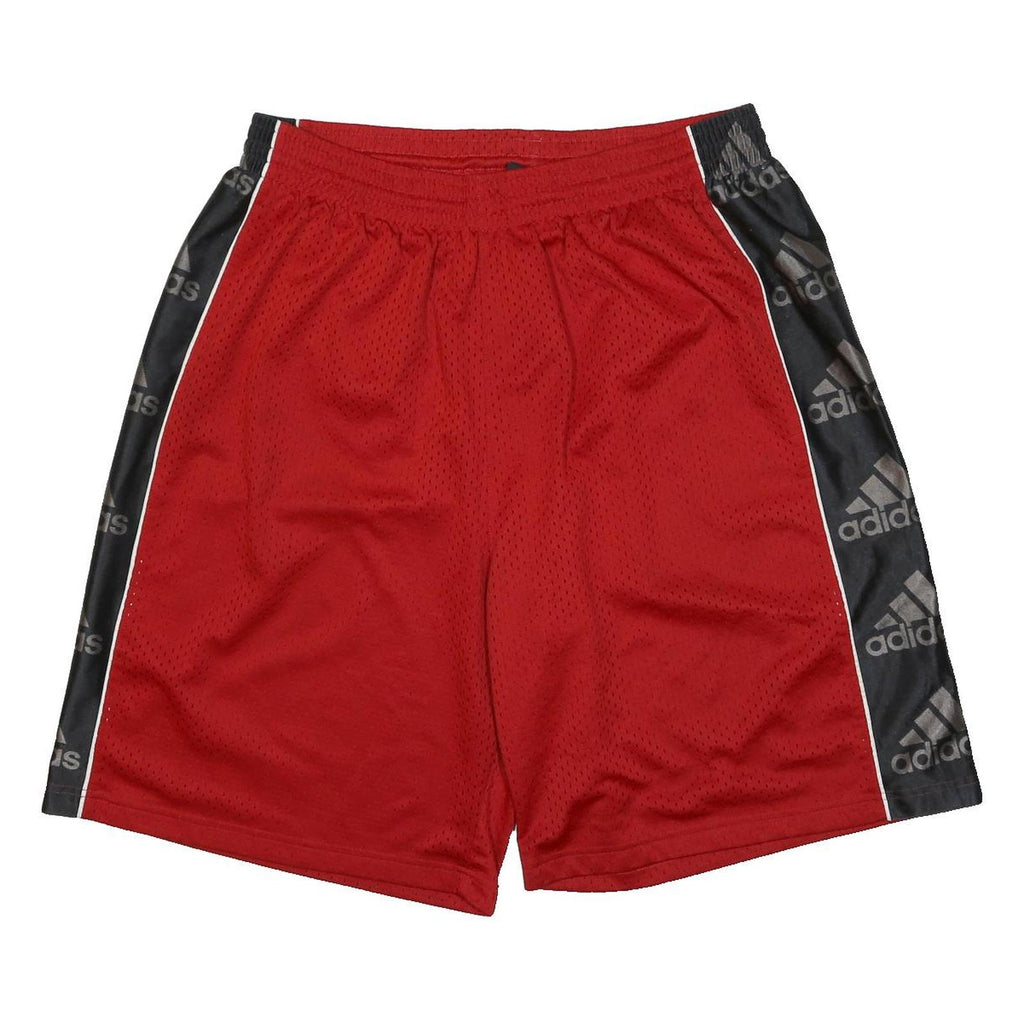 ADIDAS Mens Red & Black Polyester Sports Casual Shorts XL W34