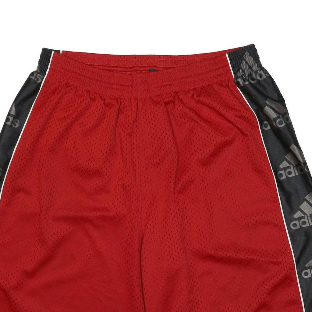 ADIDAS Mens Red & Black Polyester Sports Casual Shorts XL W34