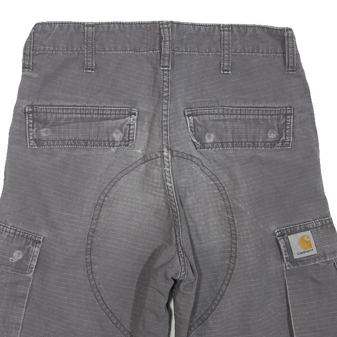 CARHARTT Mens Grey Cargo Shorts S W28 Cotton Blend Workwear Durable