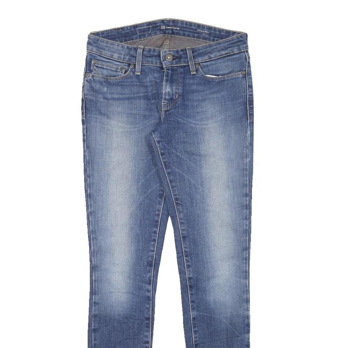 LEVI'S Womens Slim Blue Denim Medium Wash Jeans W26 L29 Stretch Cotton Blend