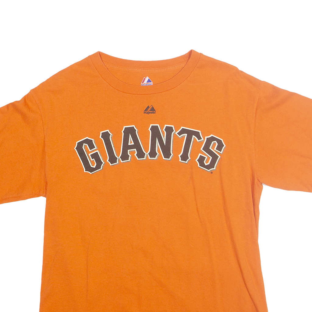 MAJESTIC Mens Orange Giants Graphic T-Shirt M Short Sleeve Crew Neck