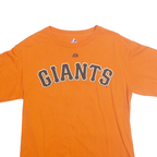 MAJESTIC Mens Orange Giants Graphic T-Shirt M Short Sleeve Crew Neck