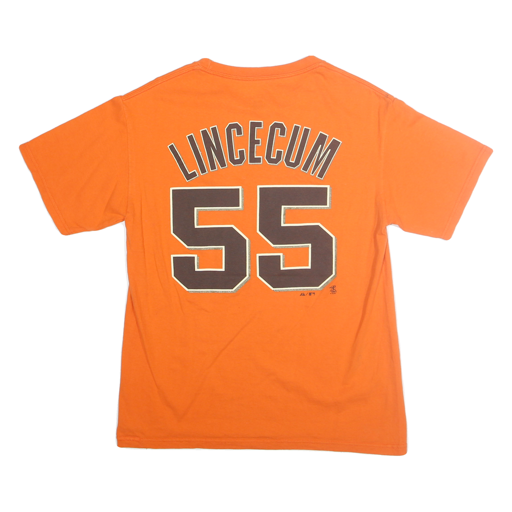 MAJESTIC Mens Orange Giants Graphic T-Shirt M Short Sleeve Crew Neck